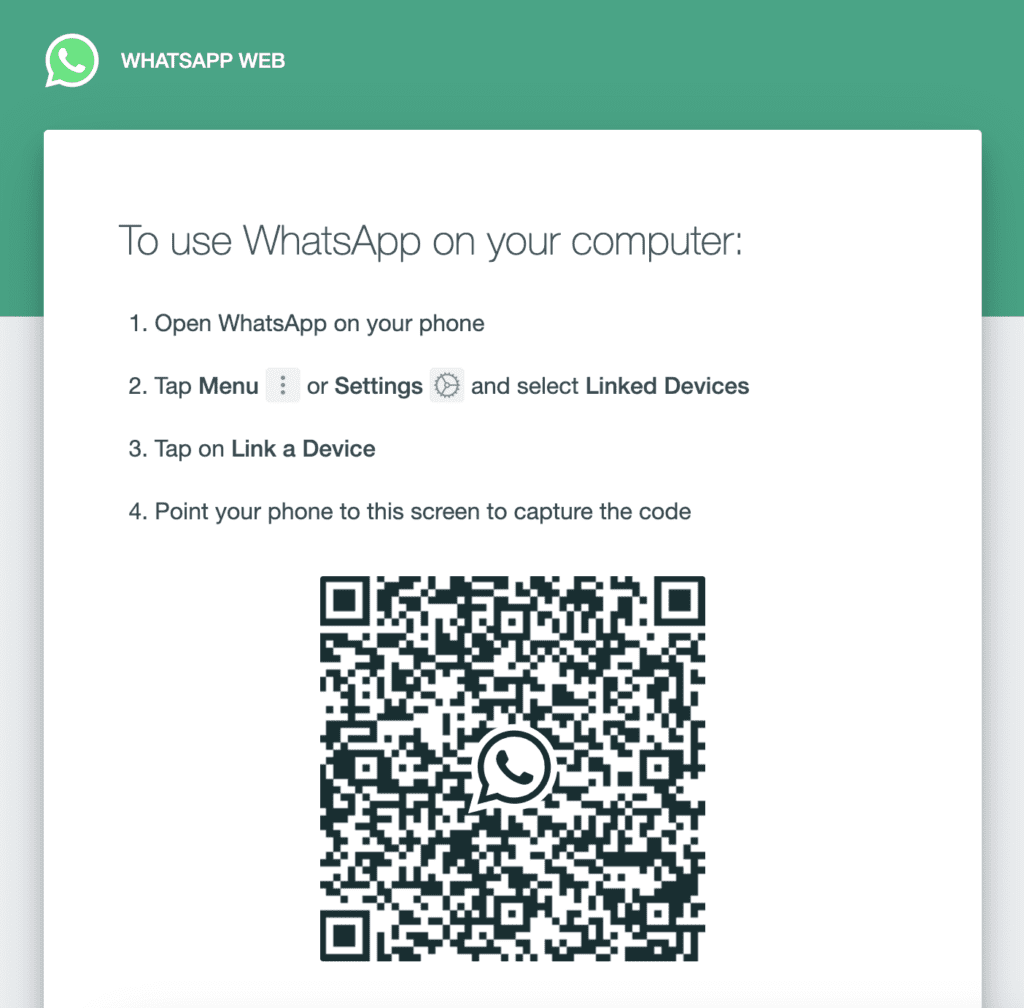 Allez sur le site de WhatsApp Web. Vous devriez alors voir un code QR apparaître pour vous connecter à WhatsApp Web. 