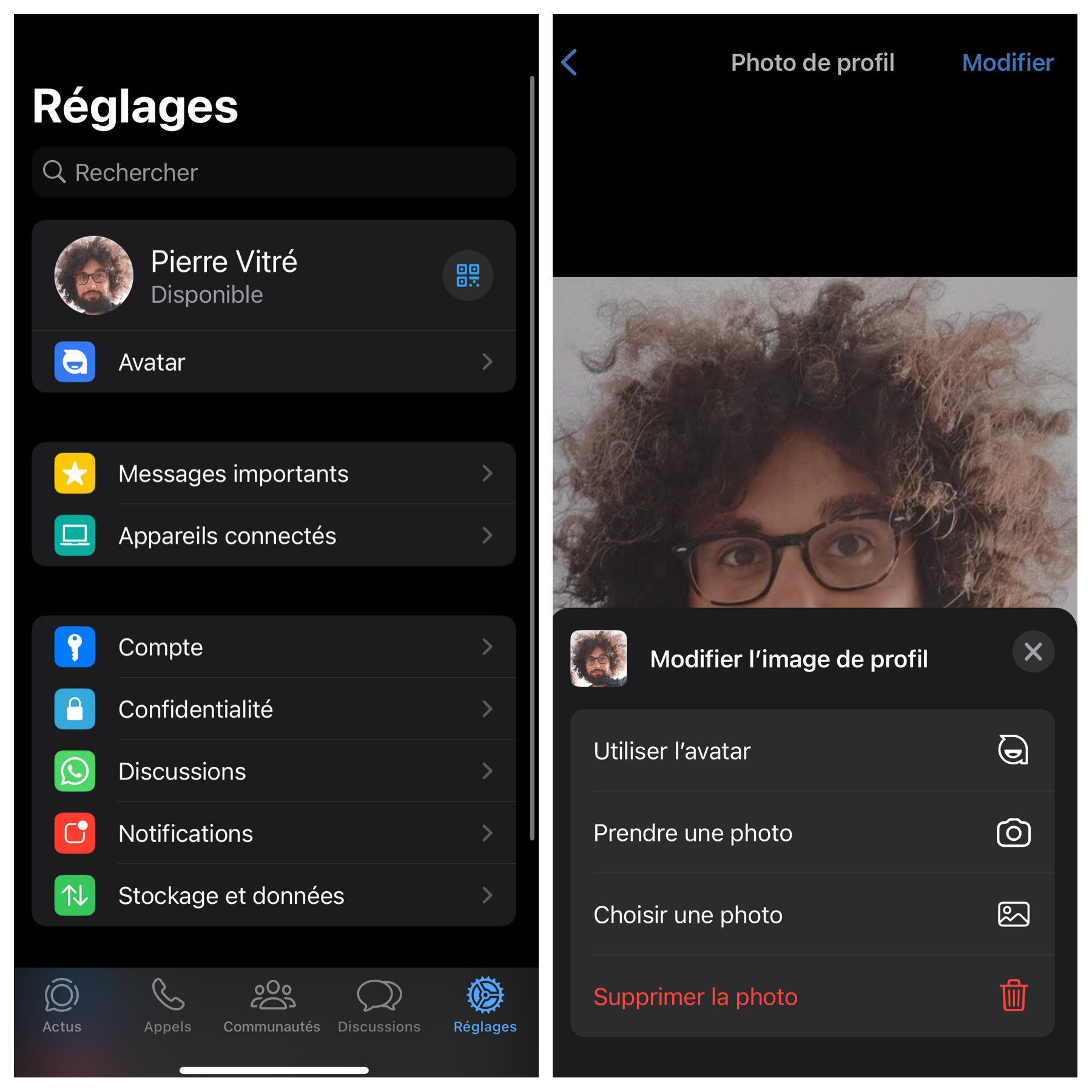 comment retirer sa photo de profil sur whatsapp